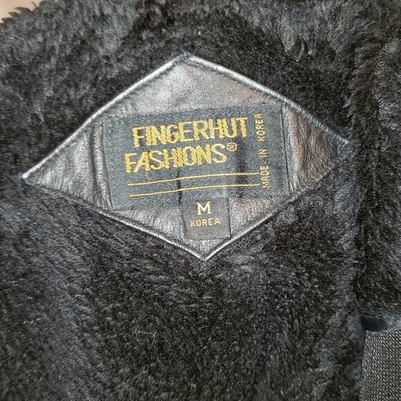 Vintage Men's FINGERHUT FASHIONS Black Leather Jacket w/Zip fleece lining - M - Picture 6 of 6